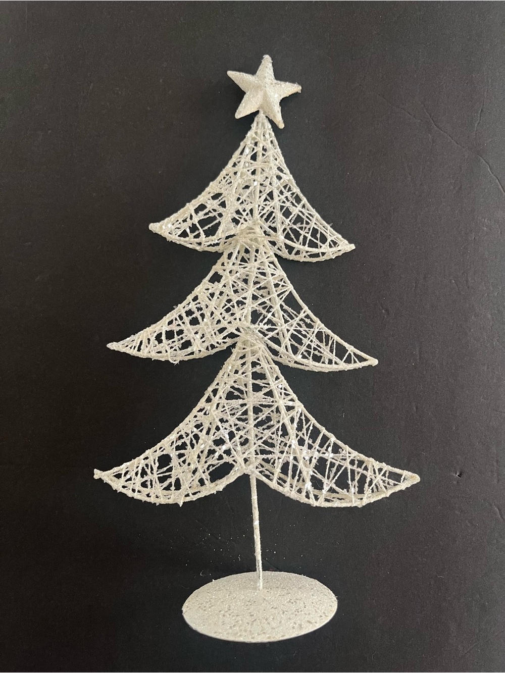 Glitter White Wire-Style Holiday Tree Decoration